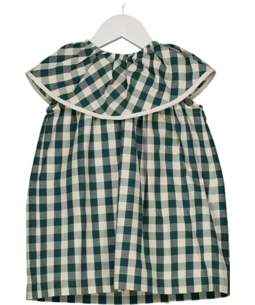 Green Gren / Ivory Gingham Bow Back Dress 3 Years