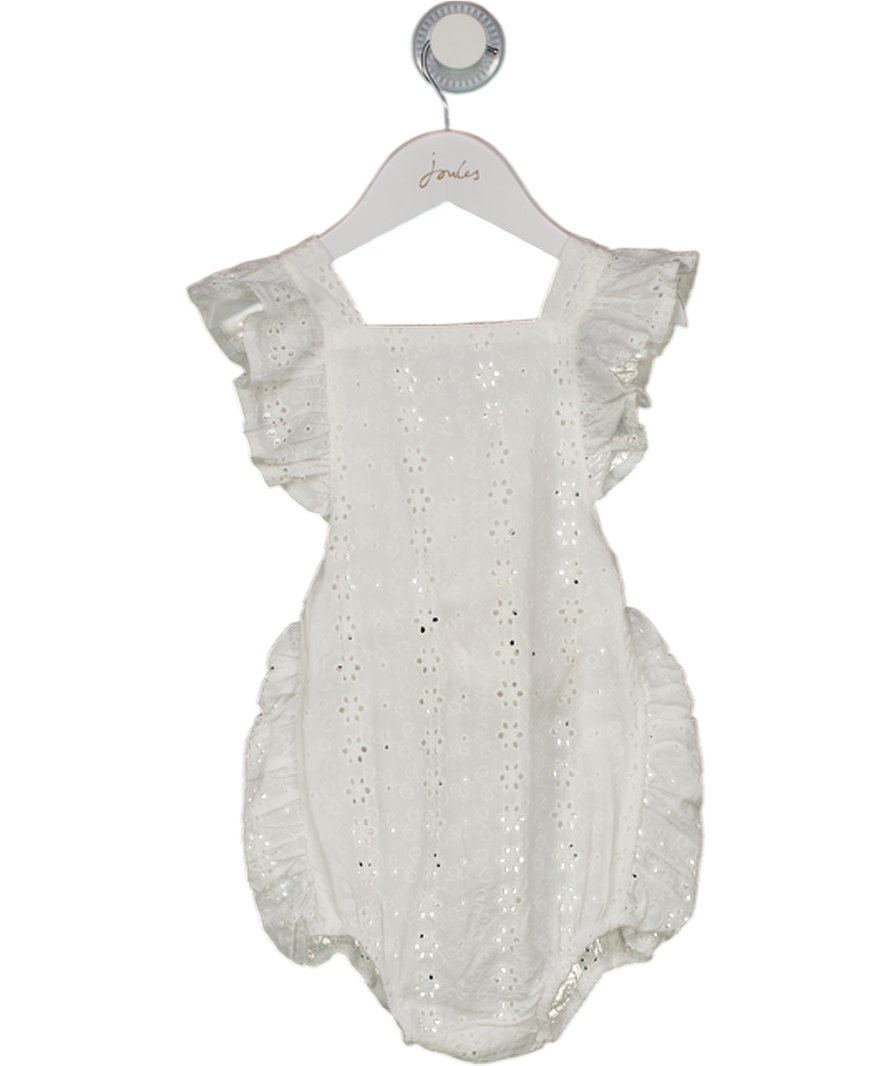 Freya Lillie White Organic Cotton Broderie Lace Romper 3-4 Years