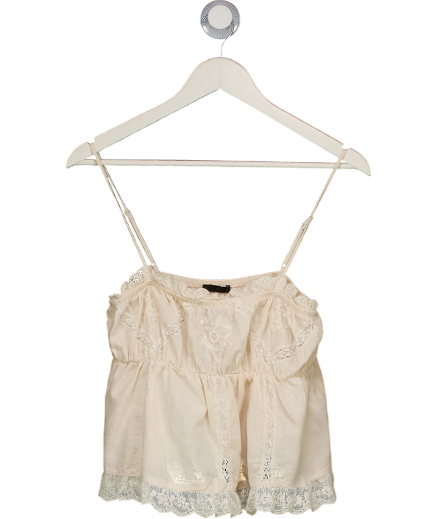 ZARA Cream Lace Inset Cami Top UK S