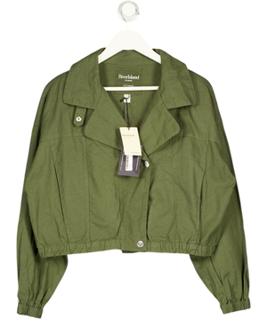 RIVER ISLAND Green Linen Blend Swing Jacket UK 8