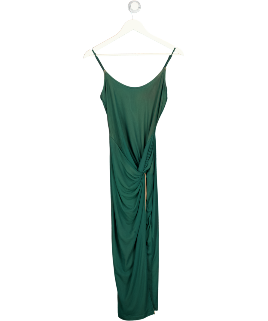 JLUXLABEL Green Drape Front Midi Dress UK S