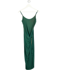 JLUXLABEL Green Drape Front Midi Dress UK S