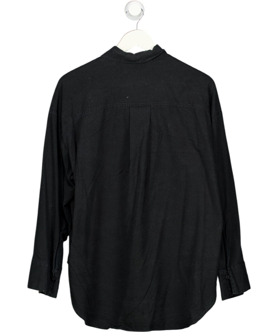 BY MALENE BIRGER Black Derris Organic Cotton Shirt UK S
