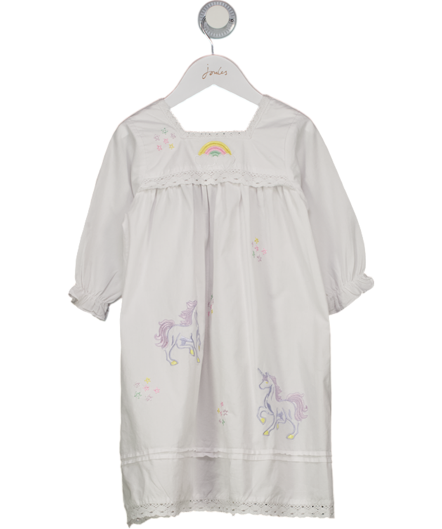 POWELL CRAFT White Ophelia Unicorn Girls Nightdress 2 Years