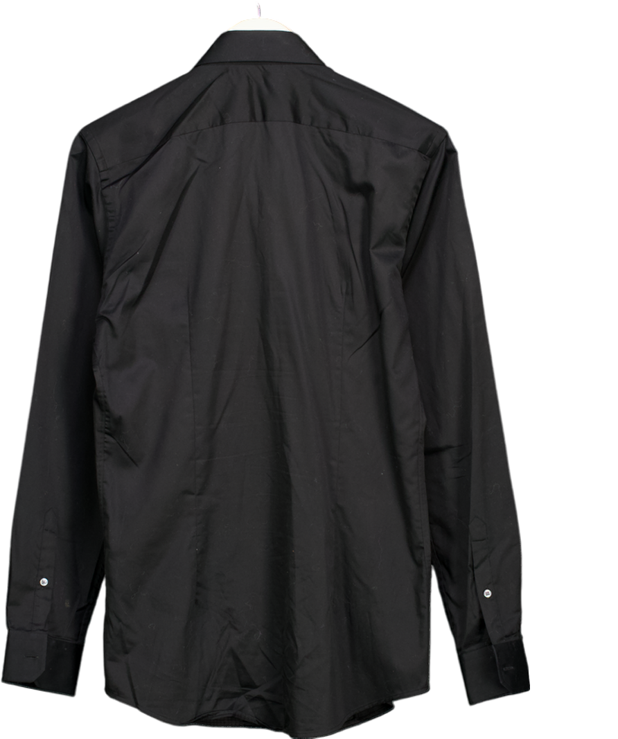 REISS Black Marcel Slim Fit Cotton Dinner Shirt UK M