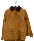 ZARA Brown 100% Suede Leather Jacket Zw Collection Limited Edition UK S