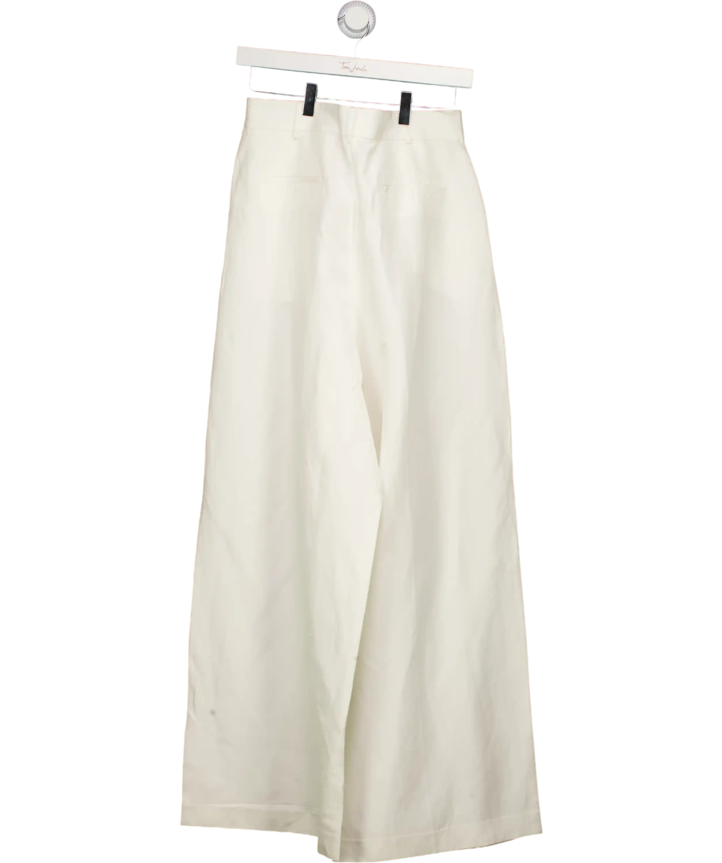 LILYSILK Natural White Silk Linen Wide Leg Trousers UK 12