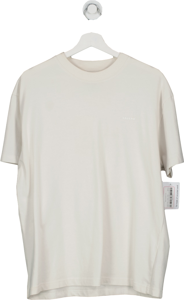 Legend London Cream Basics Oversized T Shirt UK M