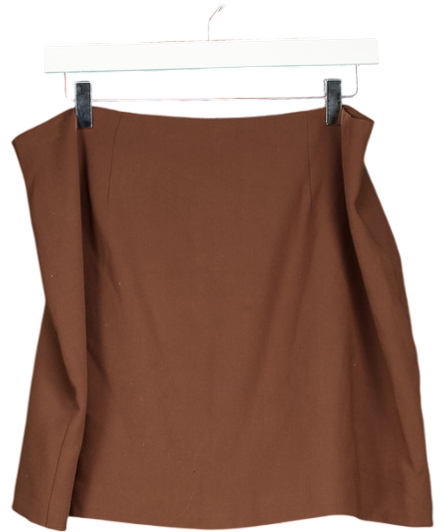 Abercrombie & Fitch Brown Wrap Button Up Mini Skirt UK L
