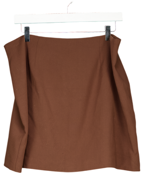 Abercrombie & Fitch Brown Wrap Button Up Mini Skirt UK L