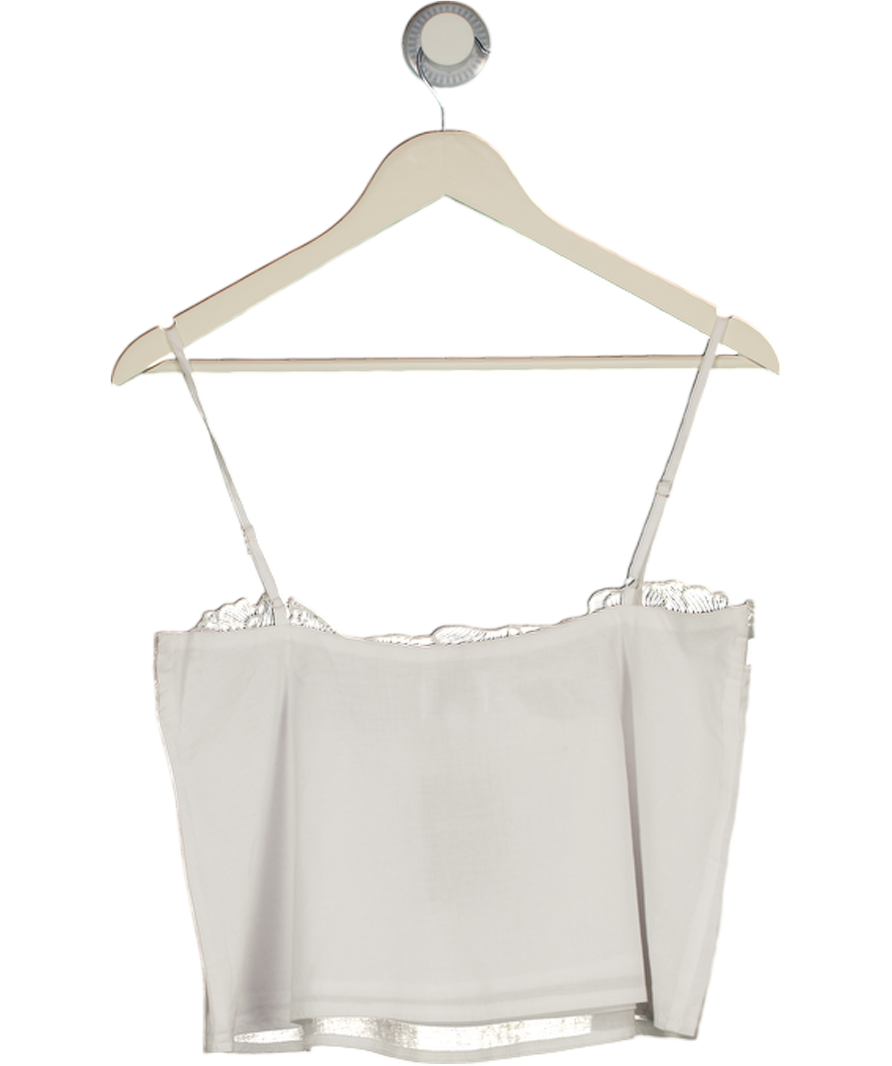 SNDYS. White Lace Detail Cami Top UK S