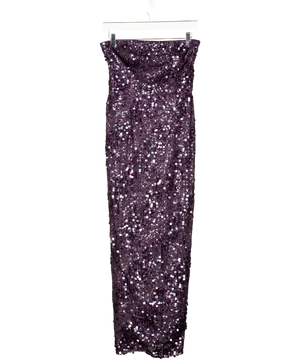 MICHELLE KEEGAN Purple Sequin Bandeau Midi Dress UK 8