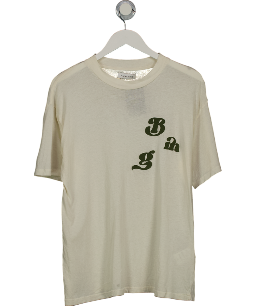 Anine Bing Cream Ashton Tee Vintage Bing In Washed Buttercream UK S