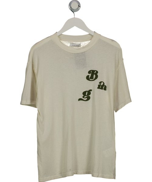 Anine Bing Cream Ashton Tee Vintage Bing In Washed Buttercream UK S