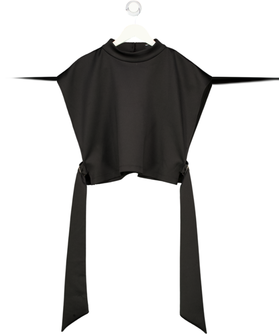 ASOS Black Sleeveless Buckle Side Top UK 16