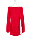 ASOS Red Tie Back Long Sleeve Slinky Mini Dress UK M