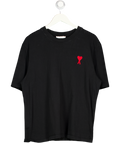 AMI PARIS Black Ami De Cœur Cotton Jersey T-shirt UK L