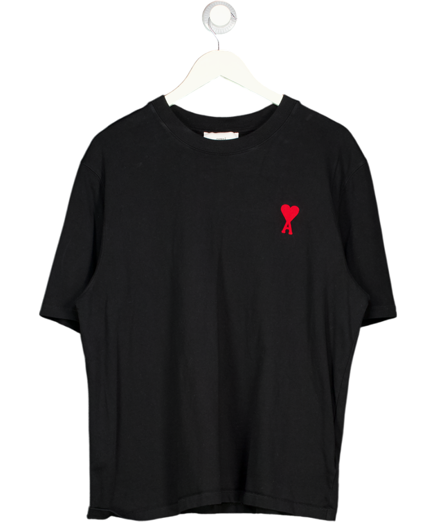 AMI PARIS Black Ami De Cœur Cotton Jersey T-shirt UK L