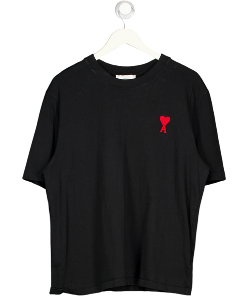 AMI PARIS Black Ami De Cœur Cotton Jersey T-shirt UK L