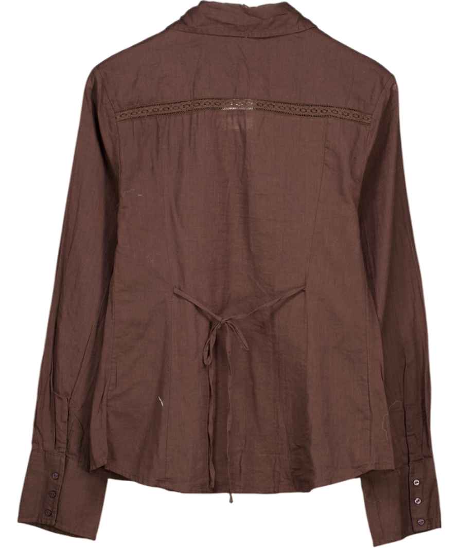 Free People Parker Tailored Collar Button-down - Espresso Brown UK S