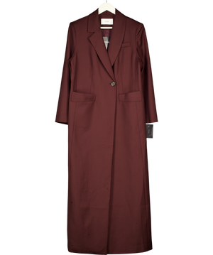 JOAEN Burguny Red Fine Merino Wool Allora Double Breasted Coat UK M
