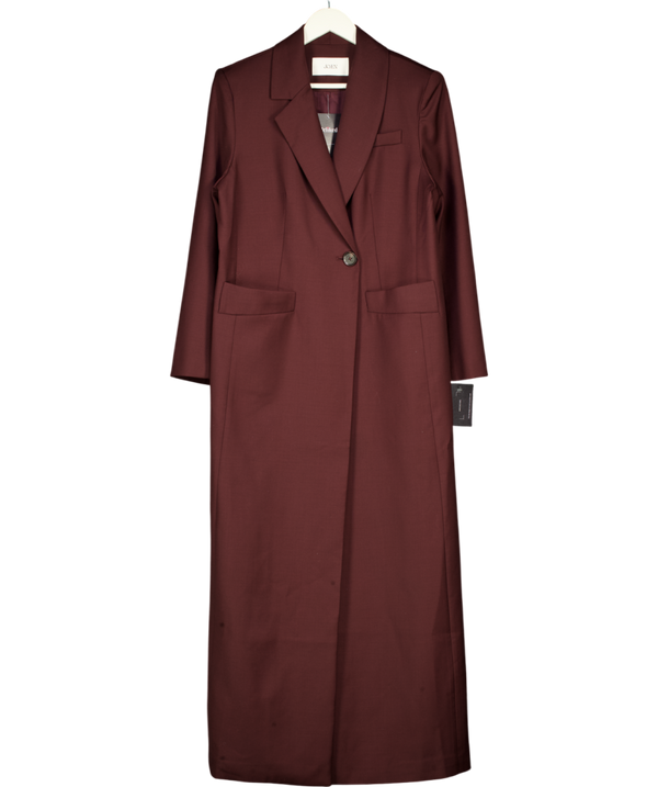 JOAEN Burguny Red Fine Merino Wool Allora Double Breasted Coat UK M