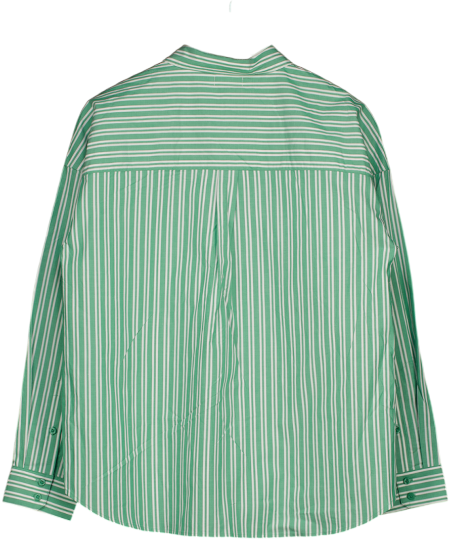 Lounge Underwear Green Oversized Pinstripe Shirt UK S
