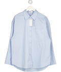 HENNE Blue Poplin Adriano Oversize Shirt UK 8