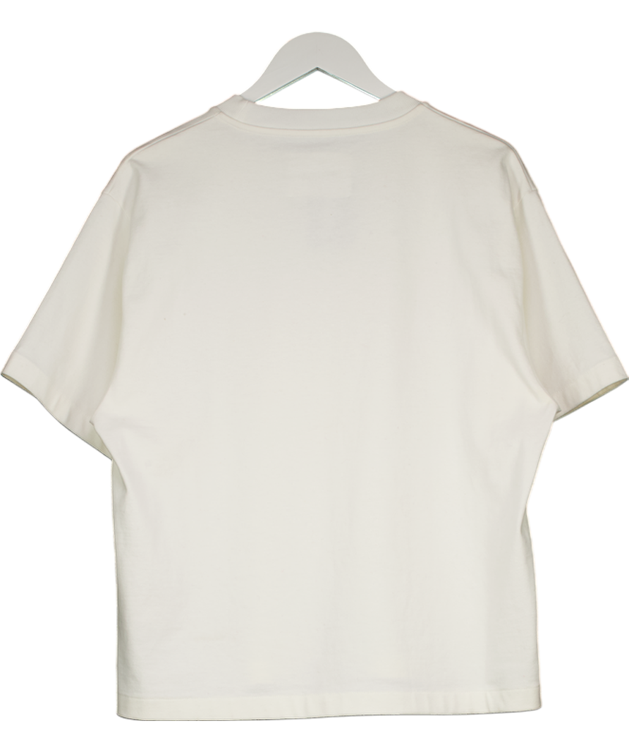 Jil Sander Ivory White Heavyweight Logo T-shirt UK S