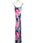 CONDITONS APPLY Blue Orchid Print Strappy Maxi Dress UK XS