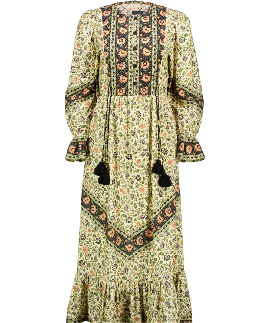 BEULAH LONDON Cream Floral Quilted Marcia Dress UK 8