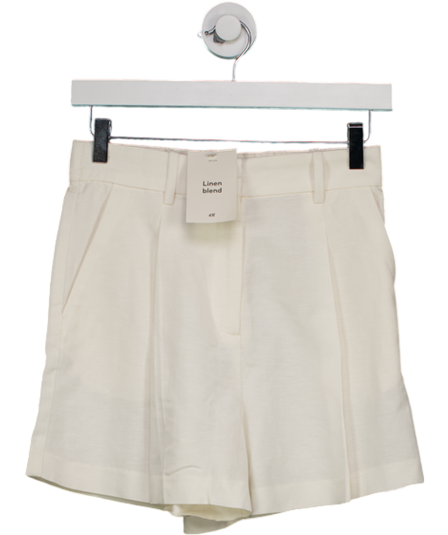 H&M Cream Linen Blen Shorts UK 6
