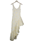Rotate Cream Tanmieka Ruffled Flower Mesh Dress UK S
