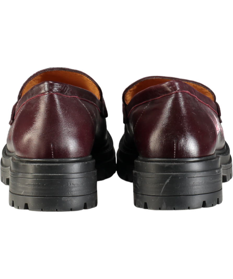 Sezane Red Albane Loafers  Glossy Burgundy UK 8 EU 41 👠