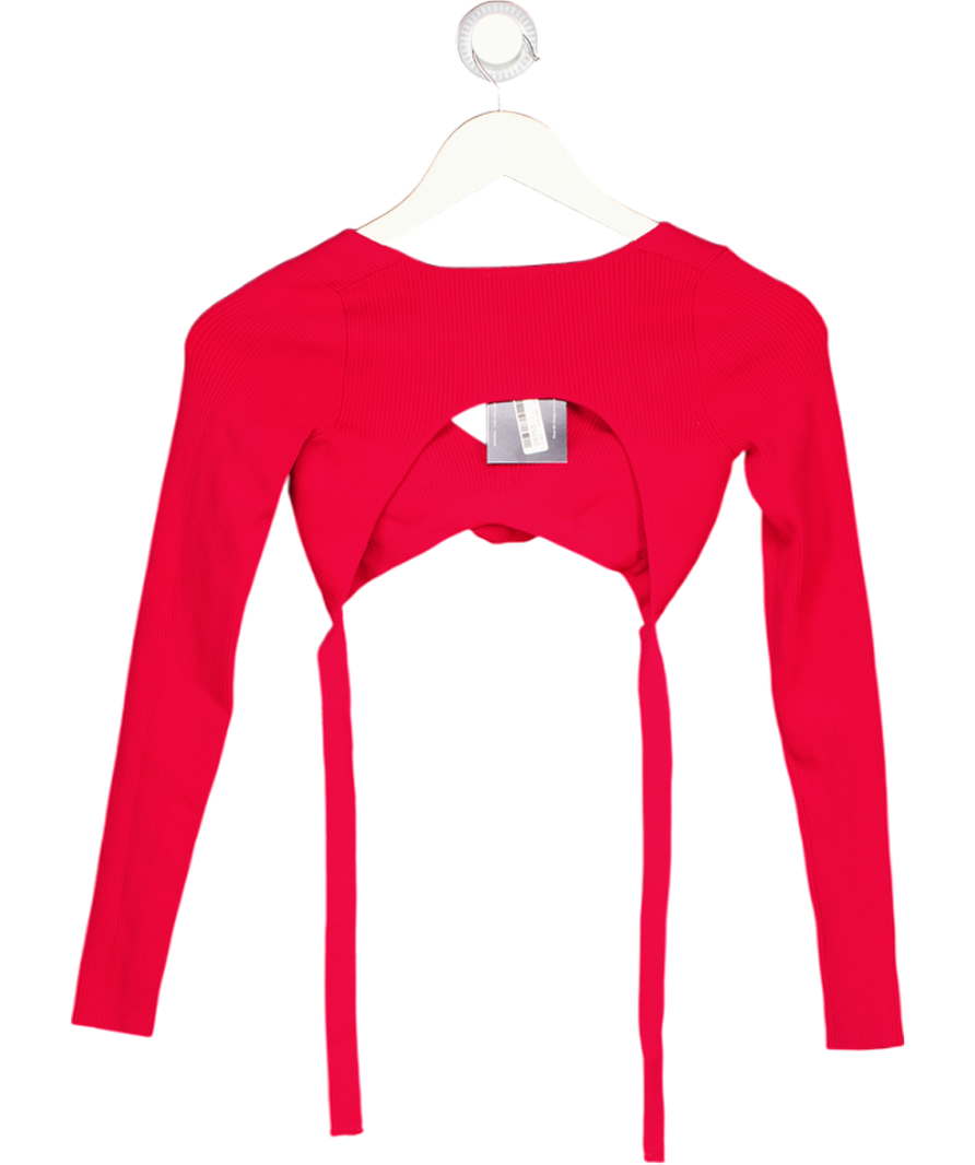 Bershka Red Tie Back Top UK 6