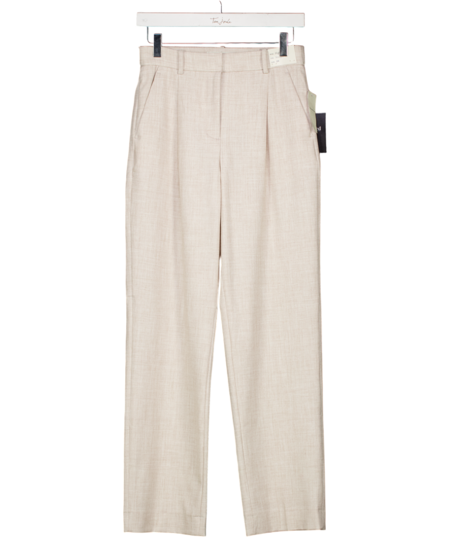 Abercrombie & Fitch Oatmeal Beige Quinn Tailored Straight Trousers W24