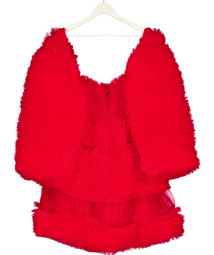 Dream Sister Jane Red Venice Ruffle Tulle Mini Dress UK M
