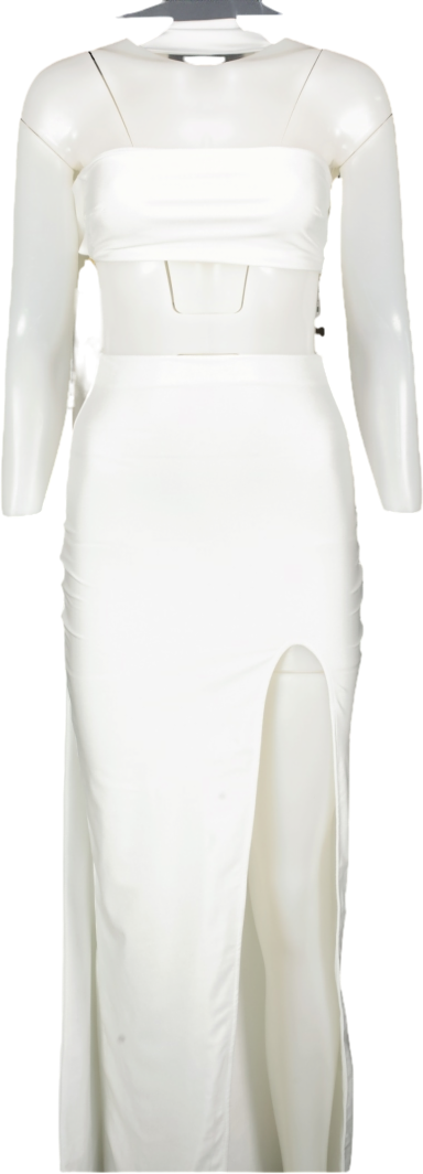 Khanum's White Kadriana Two Piece Set UK S