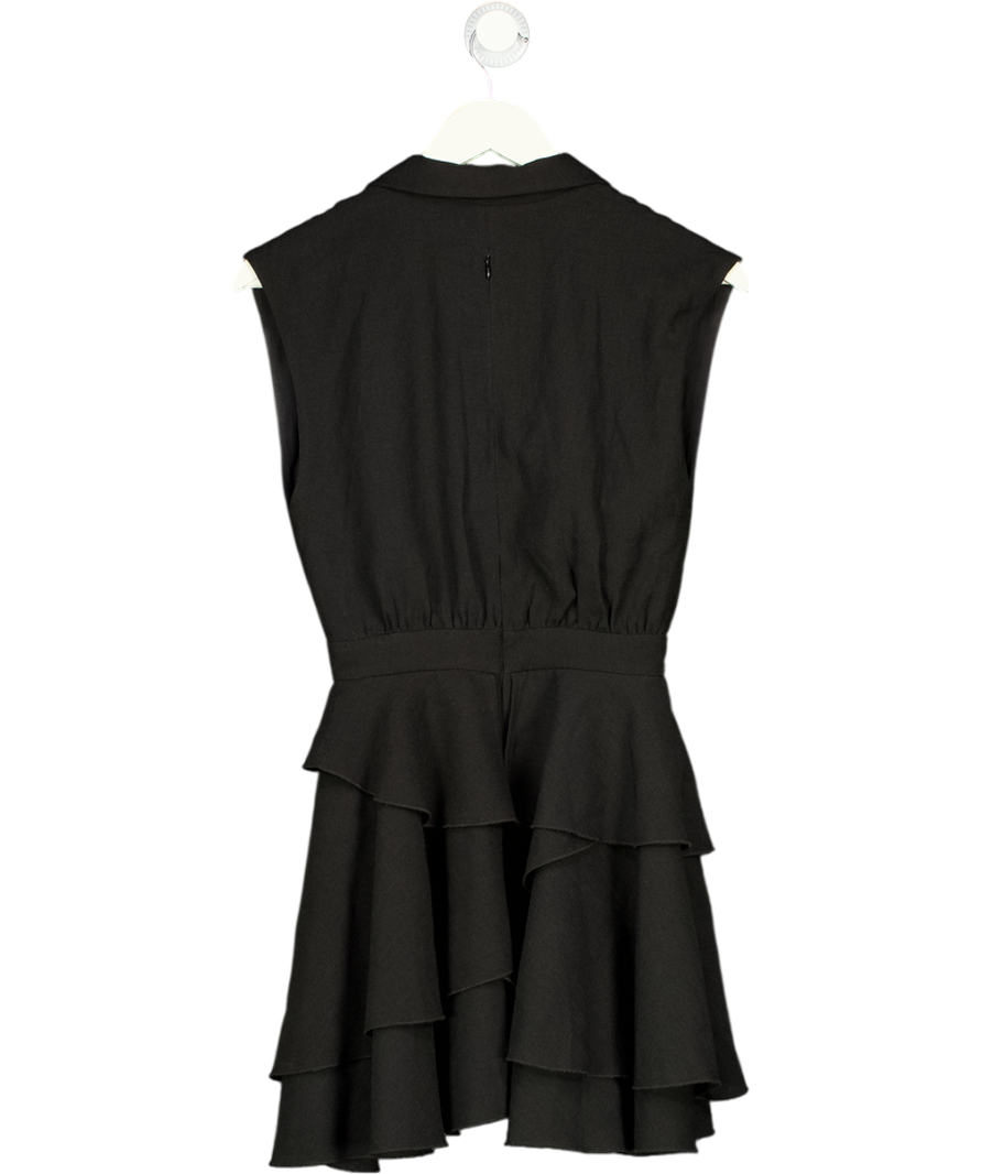 MYBESTFRIENDS Black Tiered Skirt Crepe Mini Dress UK XS