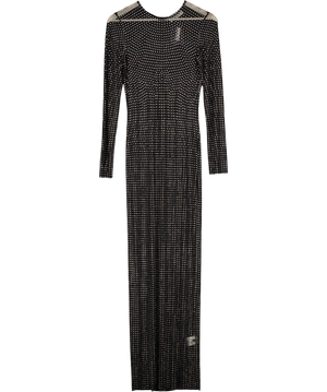 Giuseppe di Morabito Black Crystal-embellished Mesh Maxi Dress It40 UK 8