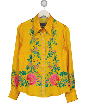 HAWES & CURTIS Boutique Yellow Floral Shirt UK 12