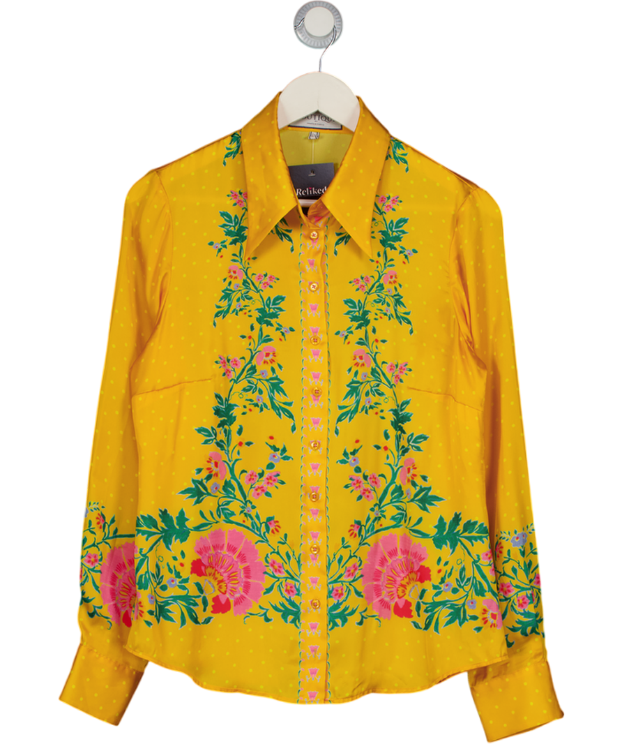 HAWES & CURTIS Boutique Yellow Floral Shirt UK 12