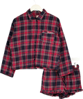 Sweet chilling Red Festive Plaid 3-piece Lounge Set UK S