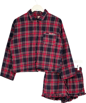 Sweet chilling Red Festive Plaid 3-piece Lounge Set UK S