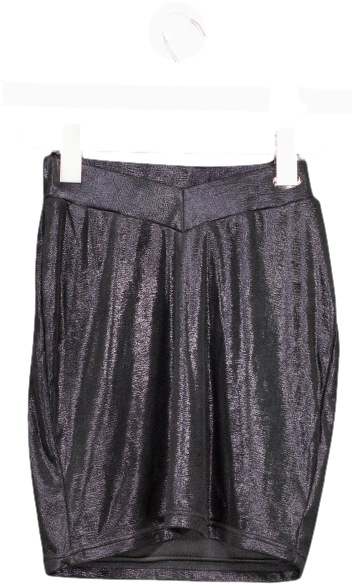 luxe to kill Metallic Black Mini Skirt UK 6