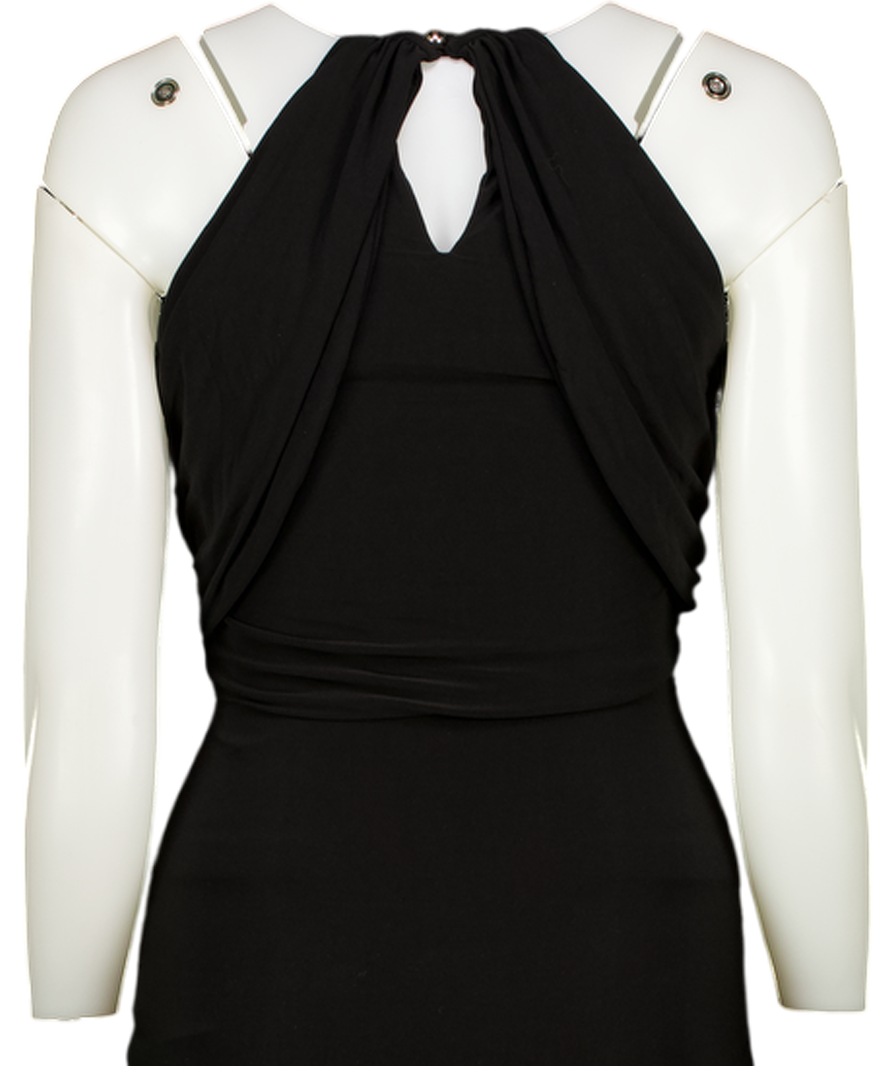 CLUB L LONDON Black Stretch Jersey Maxi Dress UK 8