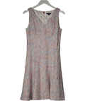 Tommy Hilfiger White  / Orange / Blue Tweed Fit & Flare Midi Dress Us10 UK 12/14