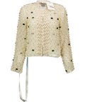 KHANUM'S Cream Hand-embellished Pearl And Gemstone Jacket UK M