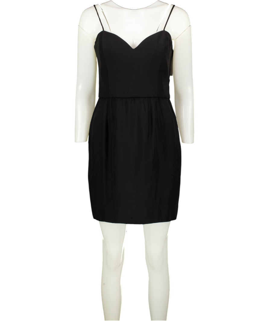 MOSCHINO Black 100% Silk Cupped Mini Dress UK 8