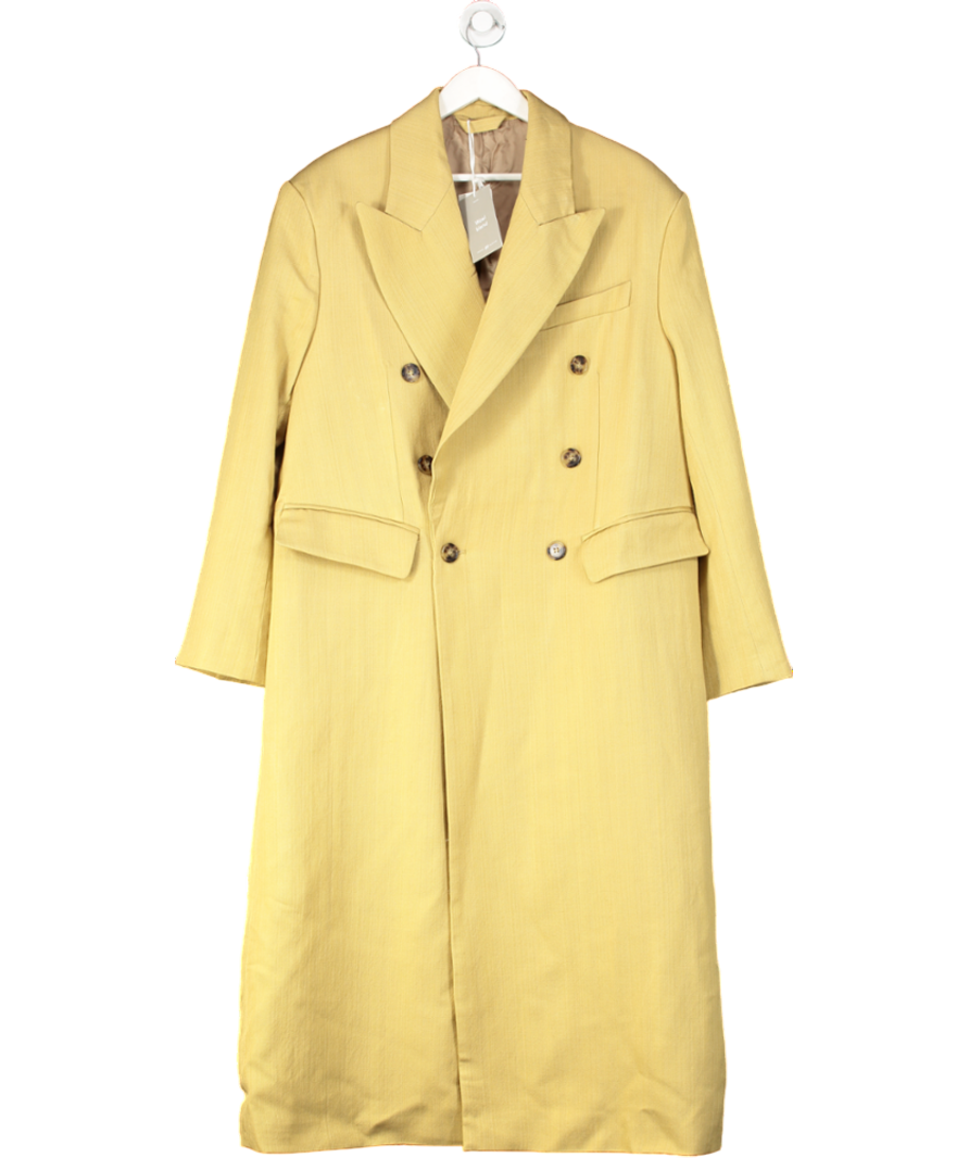 H&M Yellow Double Breasted Wool Long Coat UK L